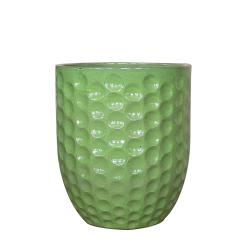 Provencelia Merovee 55x65cm, pot grande taille d&apos;extérieur fait main en terre cuite émaillée, résistant au gel, vert olive