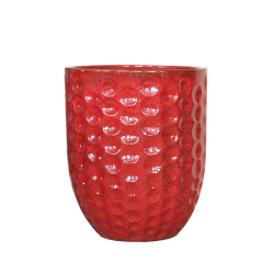 Provencelia Merovee 55x65cm, pot grande taille d&apos;extérieur fait main en terre cuite émaillée, résistant au gel, rouge tropical