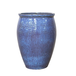 Provencelia Poséidon 50x68cm, pot grande taille d&apos;extérieur fait main en terre cuite émaillée, résistant au gel, violet clair