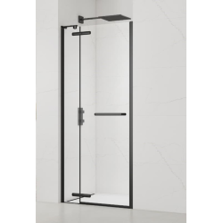 Swiss Aqua Technologies TGD NEW Porte de douche 90x200cm pivotante anticalcaire avec profilé noir mat (SATTGDN90NIKAC)