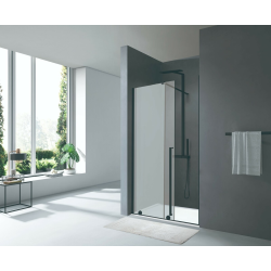 Swiss Aqua Technologies X-MOTION Porte de douche 200x140cm Coulissante, anticalcaire avec profilé noir mat (SATBWIXM140NIKAC)