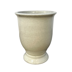 Provencelia Arthur 55x69cm, pot grande taille d&apos;extérieur fait main en terre cuite émaillée, résistant au gel, blanc