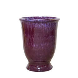 Provencelia Arthur 55x69cm, pot grande taille d&apos;extérieur fait main en terre cuite émaillée, résistant au gel, violet clair   