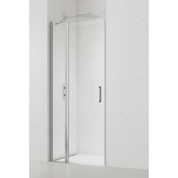 Swiss Aqua Technologies Fusion Porte de douche 100x195cm pivotante anticalcaire avec profilé chrome brillant (SATFUDP100NIKA-SET)