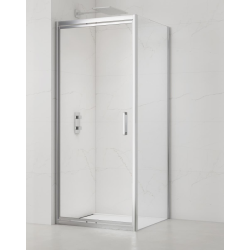 Swiss Aqua Technologies TEX-C ensemble porte compact/paroi 80x80cm anticalcaire avec profilés chrome brillant (SATTEXC80S80)