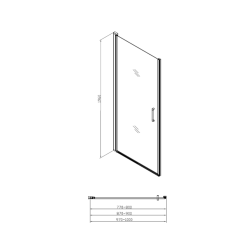 Set Porte de douche 90x196 cm transparente + Profilé pour paroi de douche+ Poignée pour porte de douche (SATFUD90NIKA)