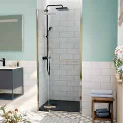 Swiss Aqua Technologies TGD NEW Porte de douche  80x200cm pivotante anticalcaire avec profilé chrome brillant (SATTGDN80NIKA)