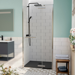 Swiss Aqua Technologies TGD NEW Porte de douche 100x200cm pivotante anticalcaire avec profilé chrome brillant (SATTGDN100NIKA)