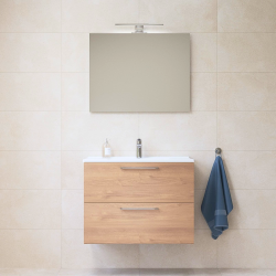 Meuble pour salle de bain avec miroir lavabo et éclairage Vitra Mia 59x61x39,5 cm, anthracite brillant (MIASET60A)