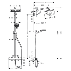 Showerpipe Crometta E 240 Set de douche 1 jet, Chrome (HG-27271000)