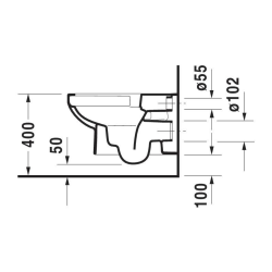 DURA-STYLE - CUVETTE SUSPENDUE BASIC DURAVIT RIMLESS® (2562090000)