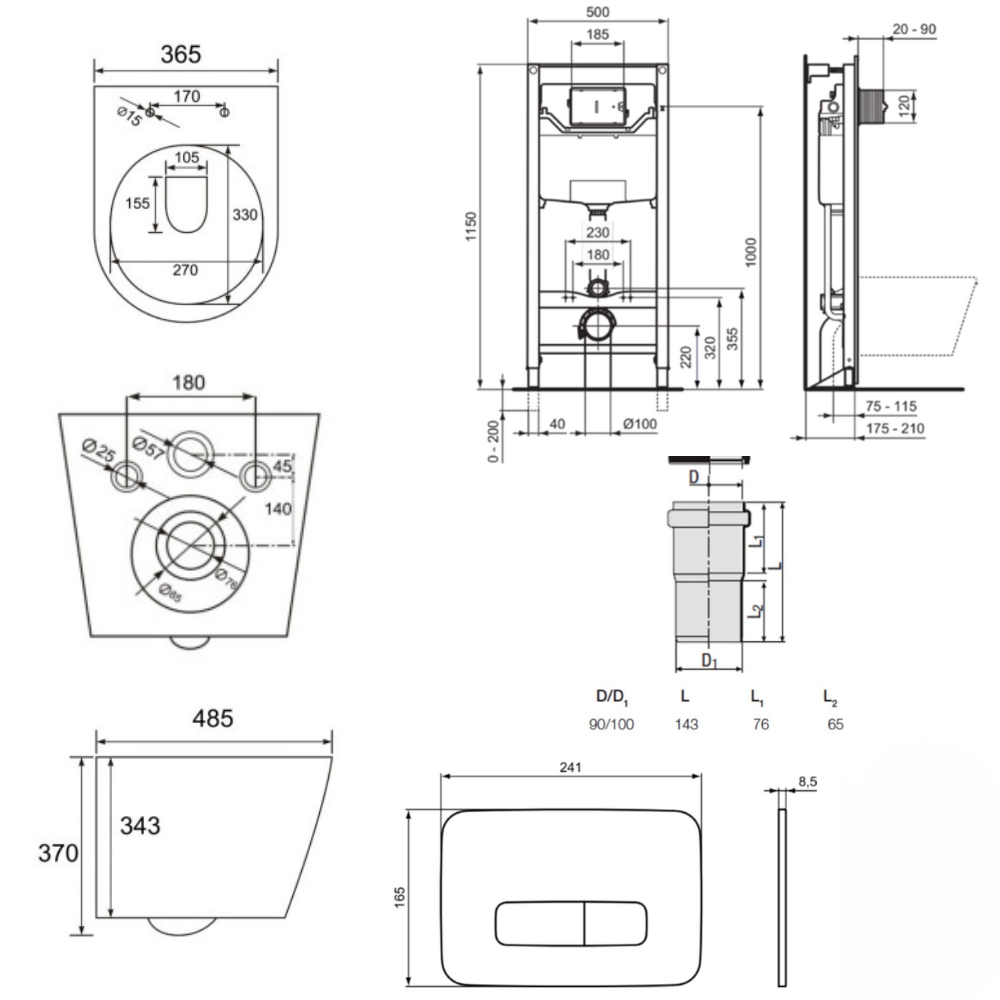 Ideal Standard Pack Wc B Ti Autoportant Prosys Wc Sat Sans Bride