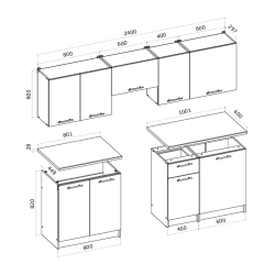 Lila Cuisine complète à assembler 2,4 m (KSETLILA)