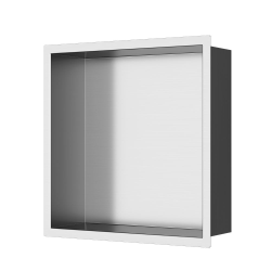 Ceramia Timeless Niche de Douche à encastrer, Acier Inoxydable 304, 30x30x10cm, Chrome brossé