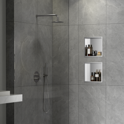 Ceramia Timeless Niche de Douche à encastrer, Acier Inoxydable 304, 30x30x10cm, Chrome brossé