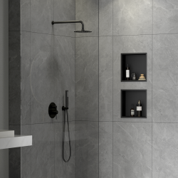 Ceramia Timeless Niche de Douche à encastrer, Acier Inoxydable 304, 30x30x10cm, Noir mat