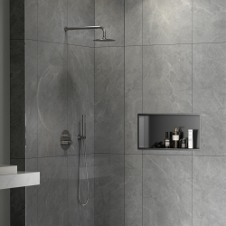 Ceramia Timeless Niche de Douche à encastrer, Acier Inoxydable 304, 60x30x10cm, Gun Métal brossé PVD