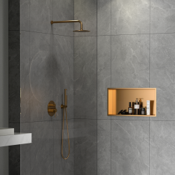 Ceramia Timeless Niche de Douche à encastrer, Acier Inoxydable 304, 60x30x10cm, Cuivre brossé PVD