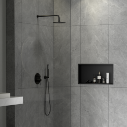 Ceramia Timeless Niche de Douche à encastrer, Acier Inoxydable 304, 60x30x10cm, Noir mat