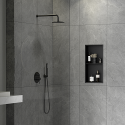 Ceramia Timeless Niche de Douche à encastrer, Acier Inoxydable 304, 2 étagères, 60x30x10cm, Noir mat