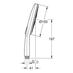 Rainshower SmartActive 150 Douchette à main 3 jets, chrome (G26553000)