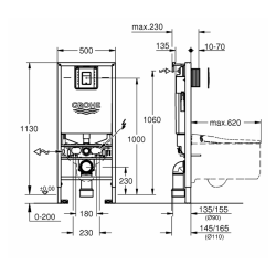 Rapid SLX 3 en 1 Set pour WC, hauteur d'installation de 1,13 m (G39598000)