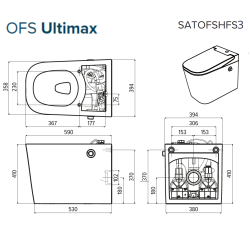 OptimFlush WC hybride OFS avec abattant frein de chute (SATOFSHFS2)