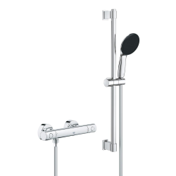 Precision Get set de douche mitigeur thermostatique + Douchette à main + Barre 60 cm, chrome (G34856000)