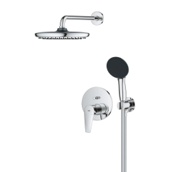 StartEdge Set de douche encastré avec mitigeur monocommande, douche de tête Vitalio Start 250 et douchette, chrome (G25293000)