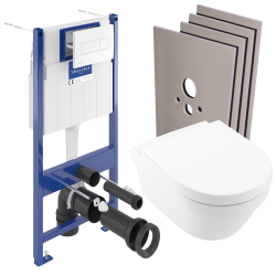 Pack WC Bâti-support + Cuvette Villeroy & Boch Architectura sans bride + Plaque blanche + Set habillage (ViConnectArchi2-2-sabo)