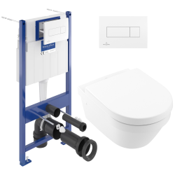 Pack WC Bâti-support avec Cuvette Architectura sans bride + Abattant Softclose + Plaque blanche (ViConnectArchi2-2)