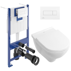 Pack WC Bâti-support avec Cuvette Architectura sans bride + Abattant Softclose + Plaque blanche (ViConnectArchi2-2)