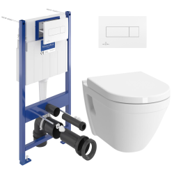 Pack WC Complet Bâti-support + WC Vitra S50 avec abattant déclipsable + Set d'accessoires OFFERT