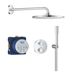 Precision Set de douche encastrée avec mitigeur thermostatique + Douche de tête + Douchette, chrome (G34880000)