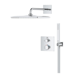 Precision Set de douche encastrée avec mitigeur thermostatique + Douche de tête + Douchette, chrome (G34881000)