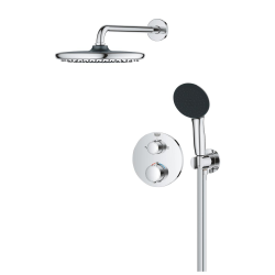 Precision Set de douche encastrée avec mitigeur thermostatique + Douche de tête + Douchette 2 jets, chrome (G34883000)