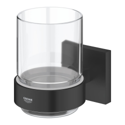 Start Cube verre en cristal avec support, noir mat (G410972430)