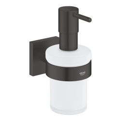 Start Cube distributeur de savon en verre mat avec support, noir mat (G410982430)