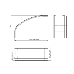 150 cm Laguna Luiza tablier de baignoire en acrylique, orientation gauche, blanc (LUP1500L)