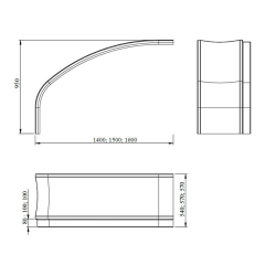 150 cm Laguna Luiza tablier de baignoire en acrylique, orientation droite, blanc (LUP1500P)