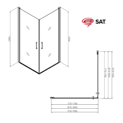 Swiss Aqua Technologies Fusion Portes de douche acces en angle pivotantes 100x100cm anticalcaire avec profilés chrome brillant (SATFUD100100)