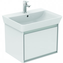 CONNECT AIR Meuble pour lavabo Cube 60 cm, 400 x 535 x 412 mm, Couleur Blanc laqué/gris plume mat  (E0846KN)